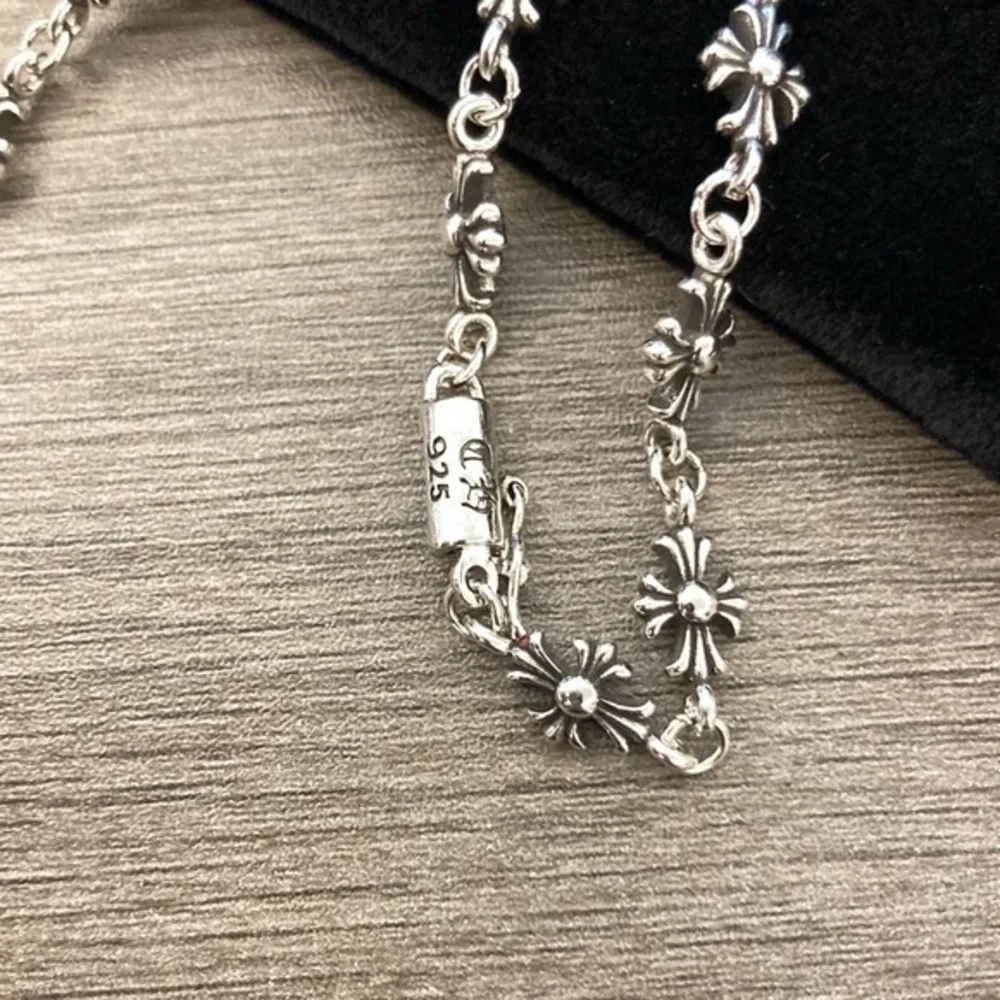 Chrome Hearts Silver Cross Pendant Necklace